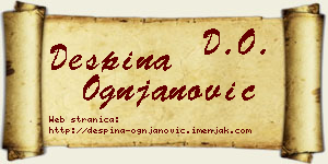 Despina Ognjanović vizit kartica
